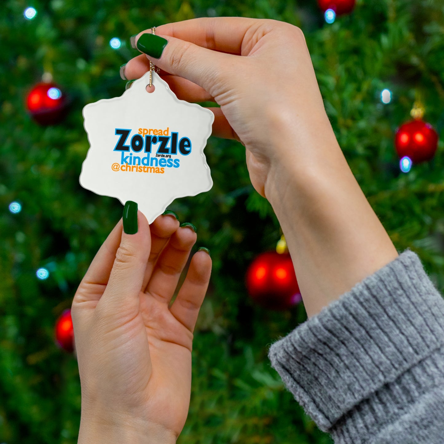 Kindness Spread Ceramic Ornament - Star Shape, Holiday Decor