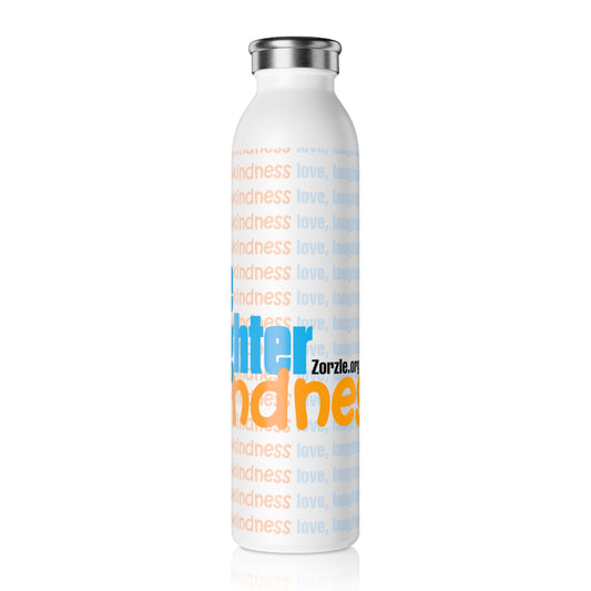 Slim Water Bottle — Inspirational 'Love, Laughter, Kindness' Stainless Steel Bottle