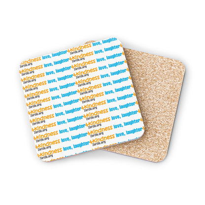 Coasters — Love, Laughter, Kindness Pattern Cork Drink Coasters