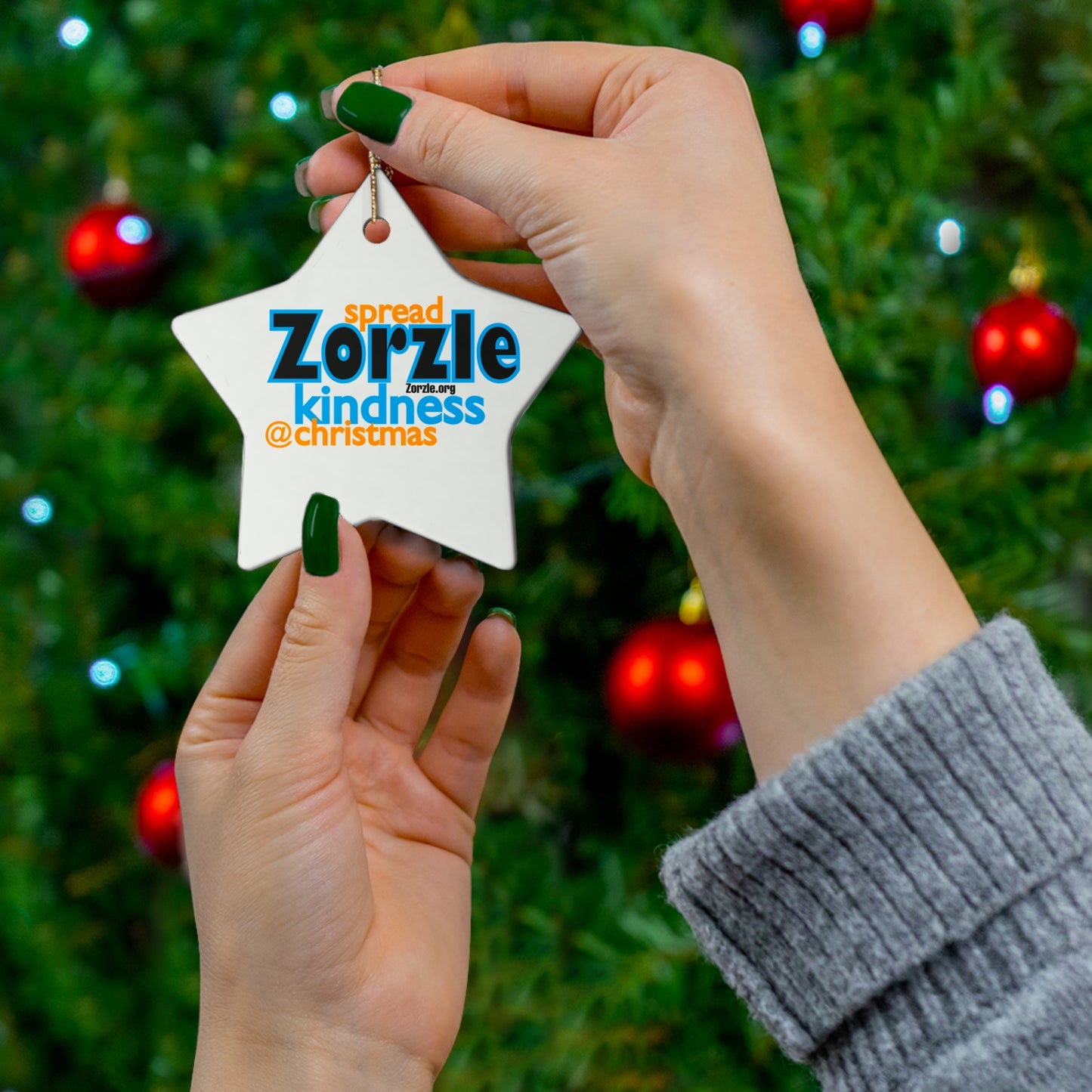 Kindness Spread Ceramic Ornament - Star Shape, Holiday Decor