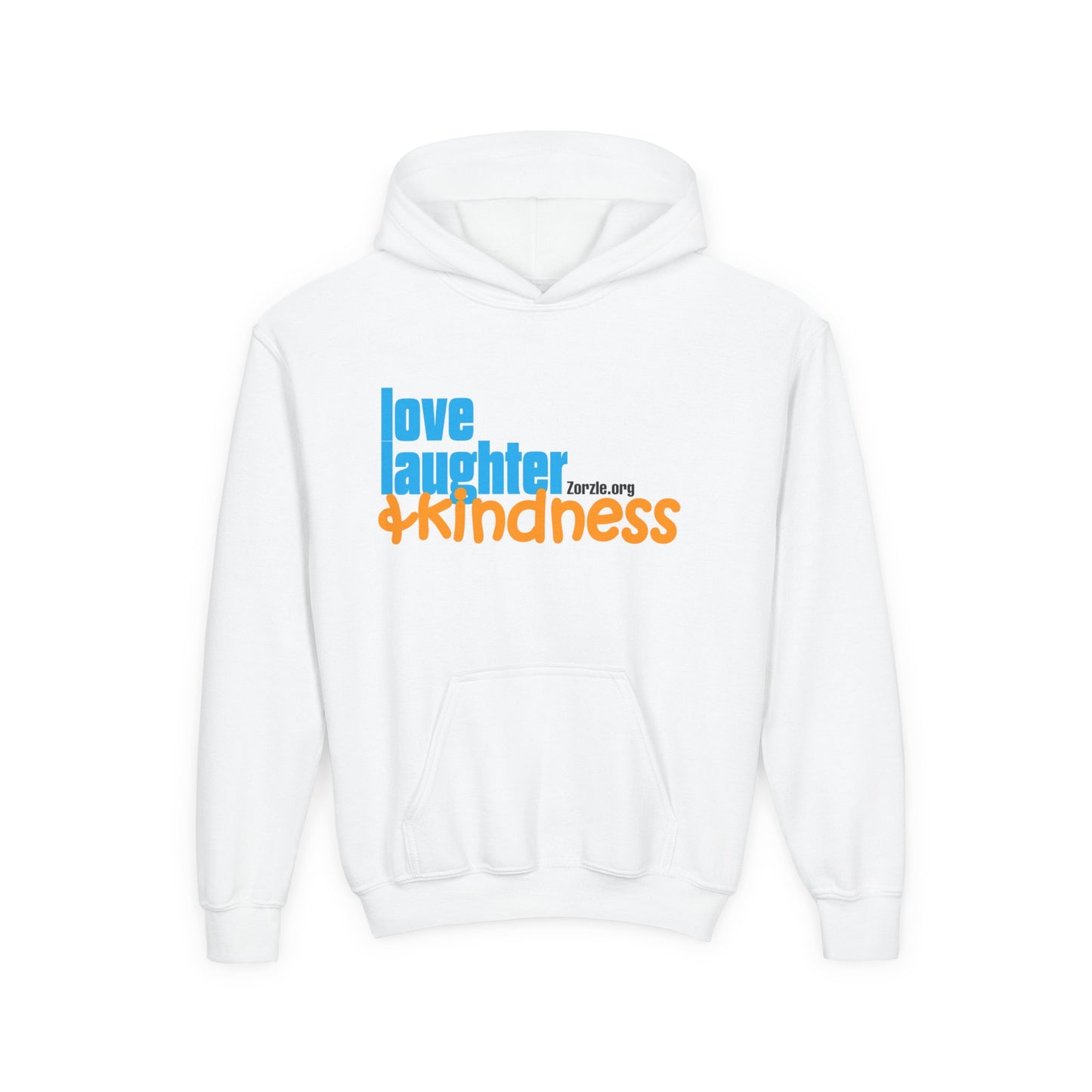 Youth Hoodie — "Love Laughter & Kindness" Inspirational Kids Hoodie