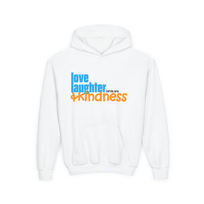 Youth Hoodie — "Love Laughter & Kindness" Inspirational Kids Hoodie