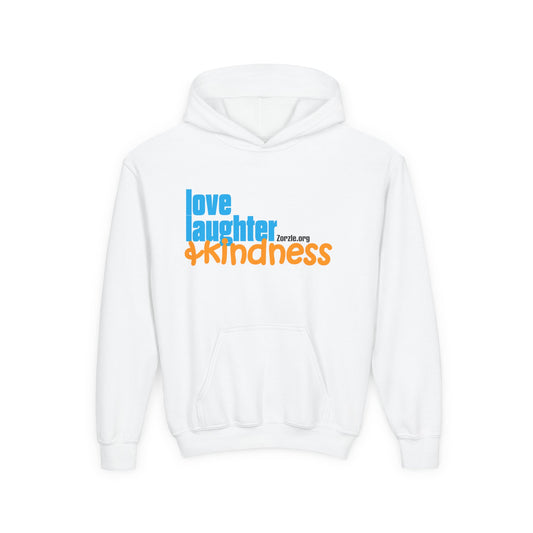 Youth Hoodie — "Love Laughter & Kindness" Inspirational Kids Hoodie