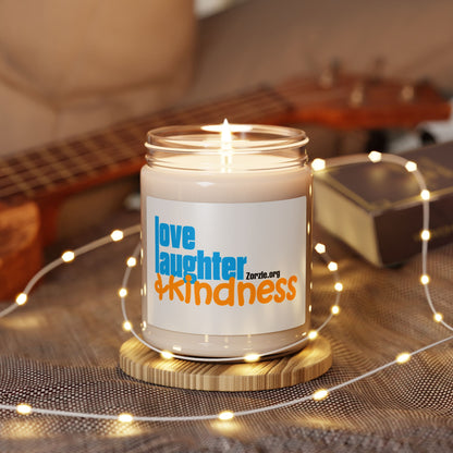 Kindness Soy Candle — 'Love Laughter Kindness' 9oz Scented Jar