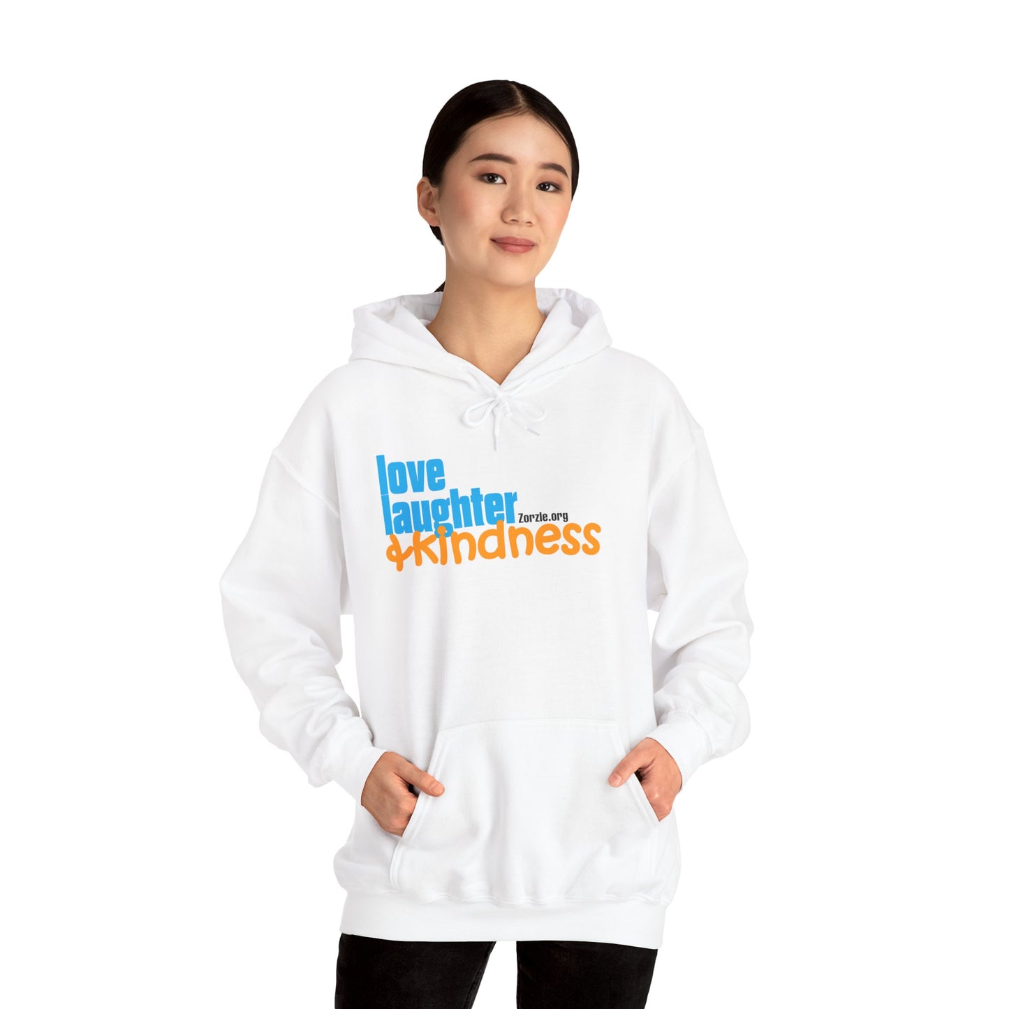 Hoodie – "Love, Laughter & Kindness" Inspirational Pullover